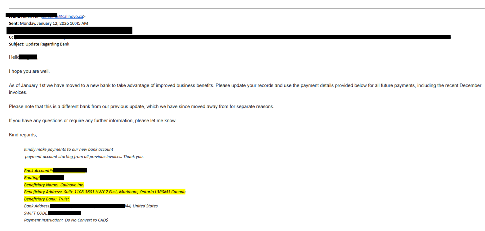 A Client's Payment Almost Went to the Wrong Bank Account — Here's What Happened