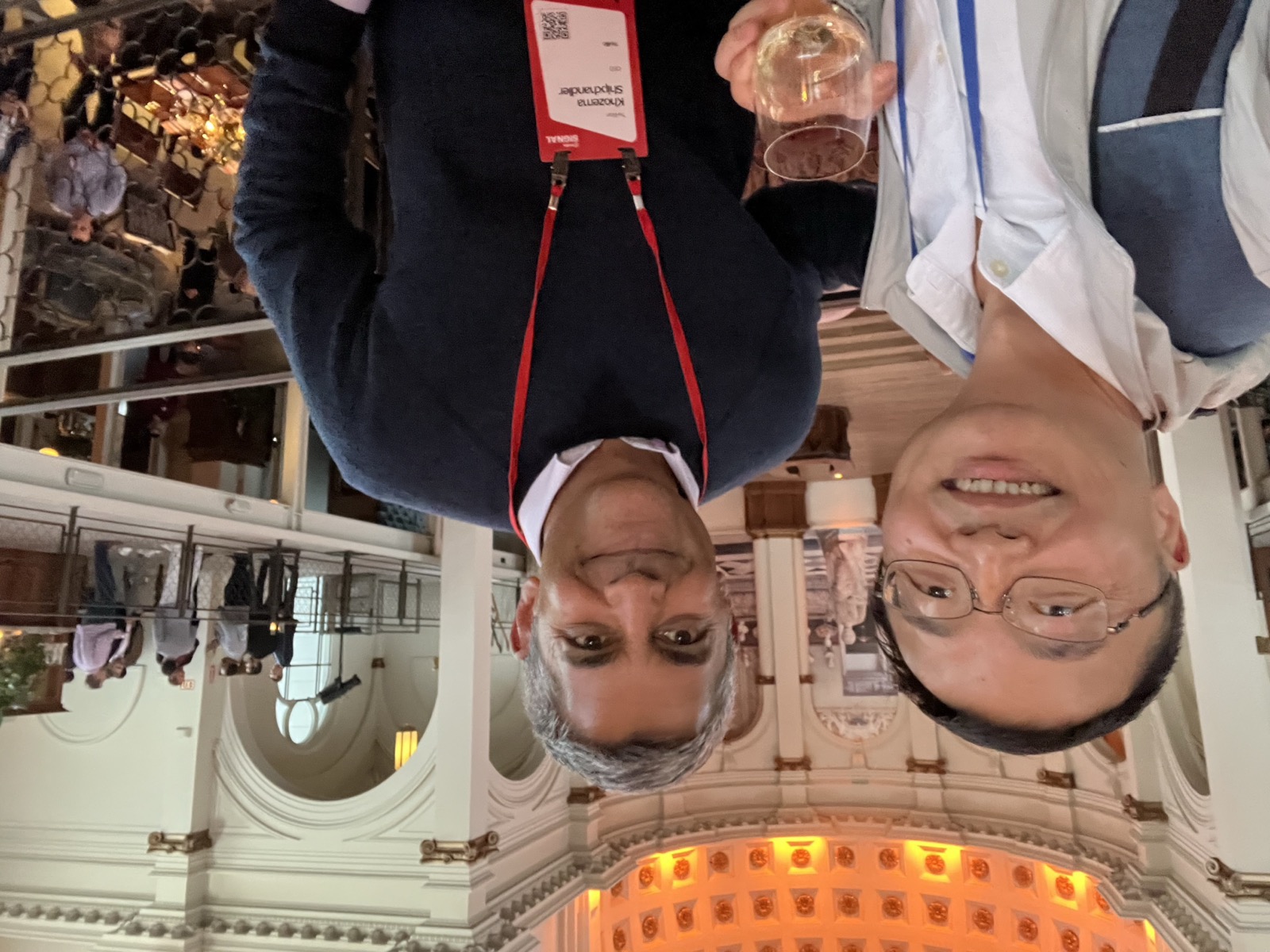 Manny Xu with Twilio CEO Khozema Shipchandler at Signal 2025